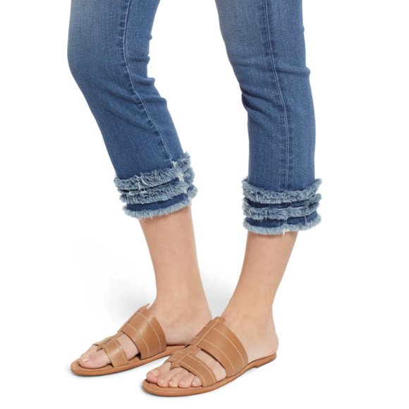 Jen7 Cropped Straight-Leg Jeans with Fringe - Picture 3 of 3